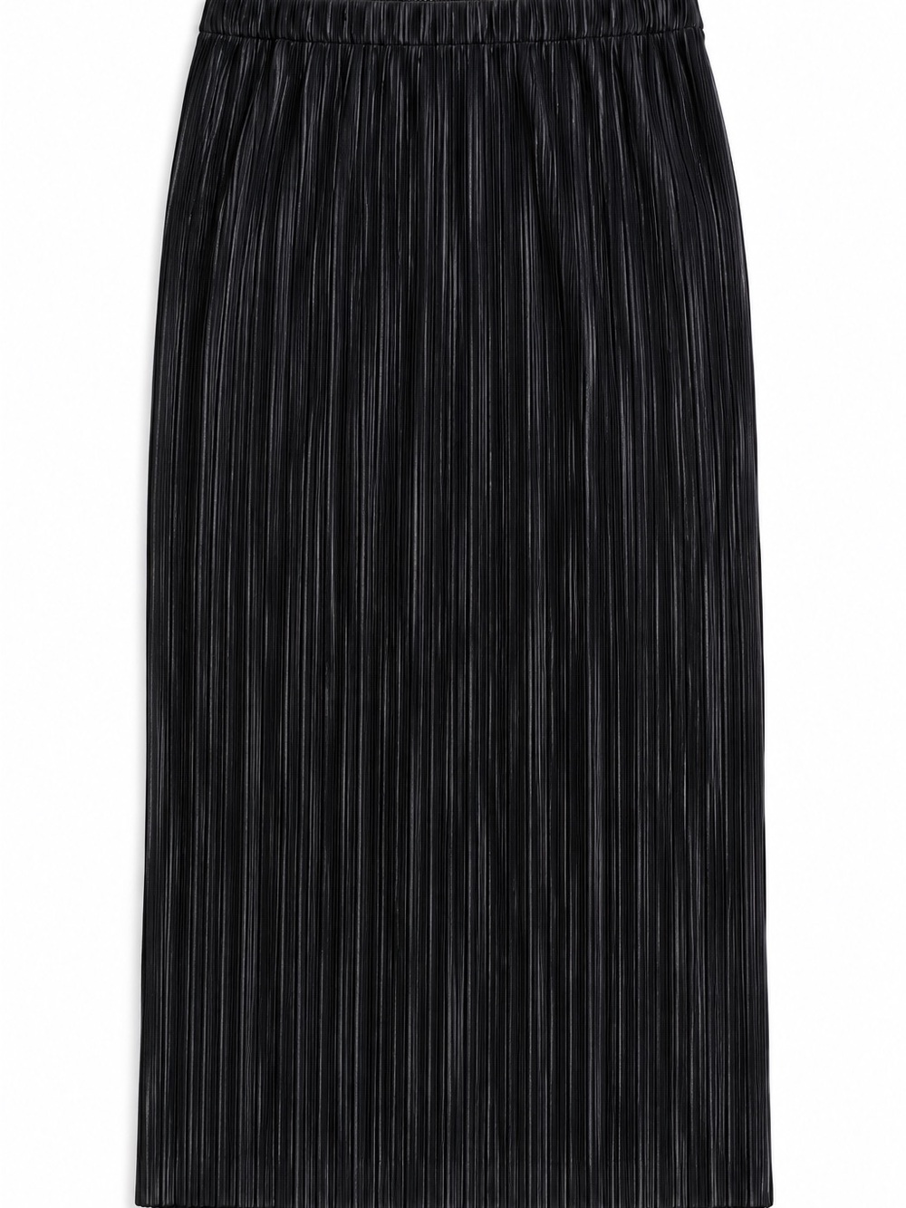GILLI Black Pleated Midi Maxi Skirt Straight Stretch Waist Elegant L